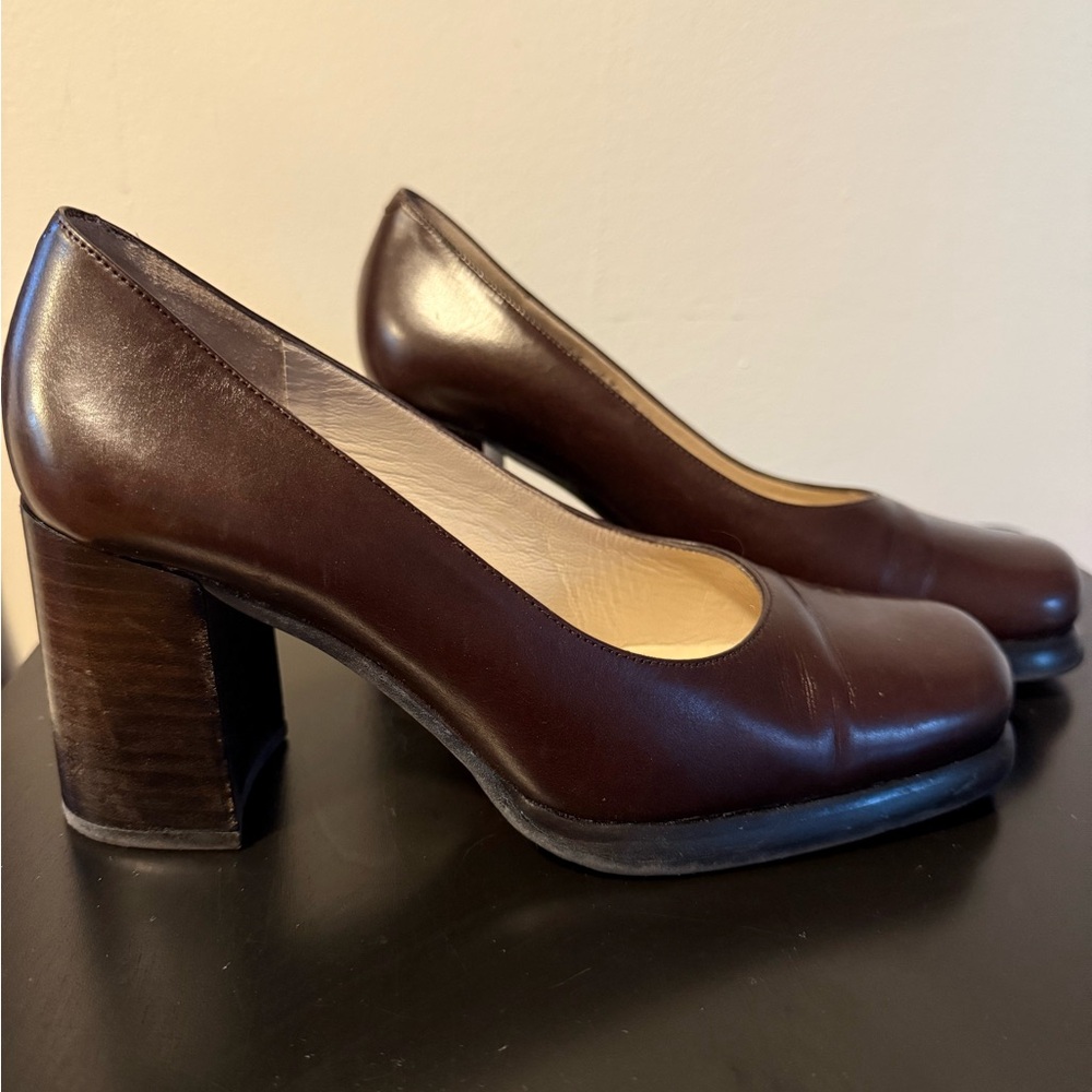 Brown Chunk Heels